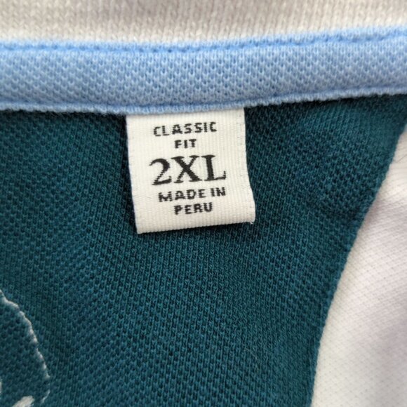 Robert Graham White/Blue Trim Polo, Men's 2XL - Picture 12 of 12